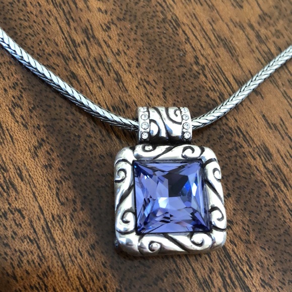 RETIRED BRIGHTON REGINA AMETHYST PENDENT NECKLACE - Picture 2 of 12